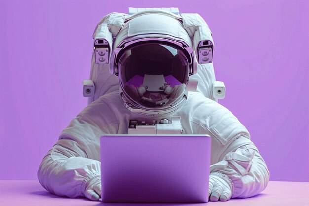 astronaut with laptop