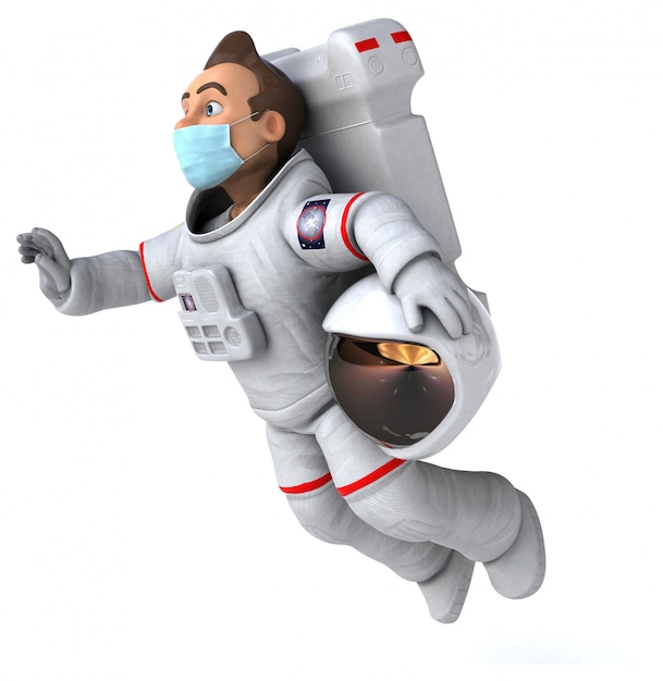 Astronautanimatie met een masker