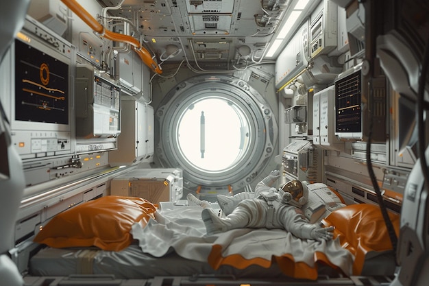 Astronauten in de ruimte Habitats octane render k UHD