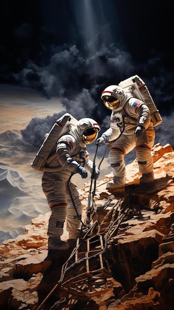 astronauten op de maan behang - ruimte behang - #