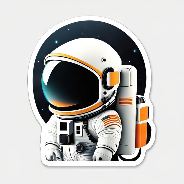 Foto astronautensticker met kleding en helm