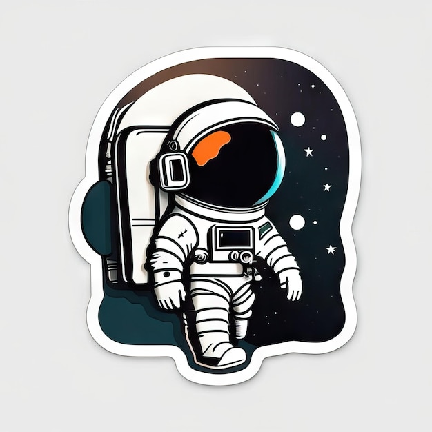 Astronautensticker met kleding en helm