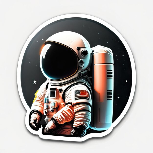 Foto astronautensticker met kleding en helm