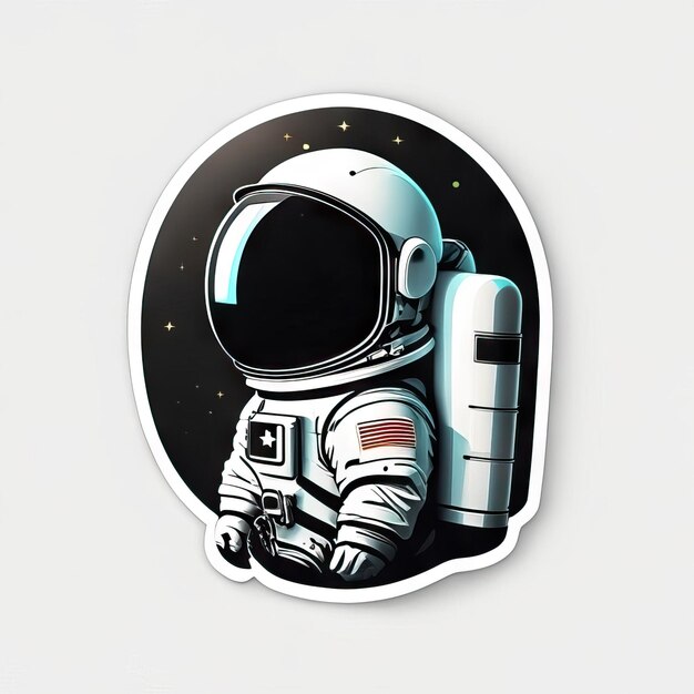 Foto astronautensticker met kleding en helm