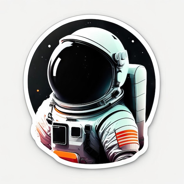 Foto astronautensticker met kleding en helm