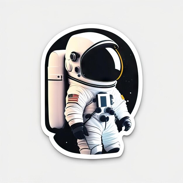 Foto astronautensticker met kleding en helm