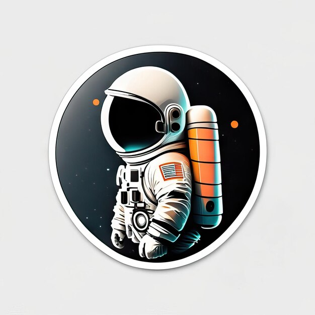 Foto astronautensticker met kleding en helm