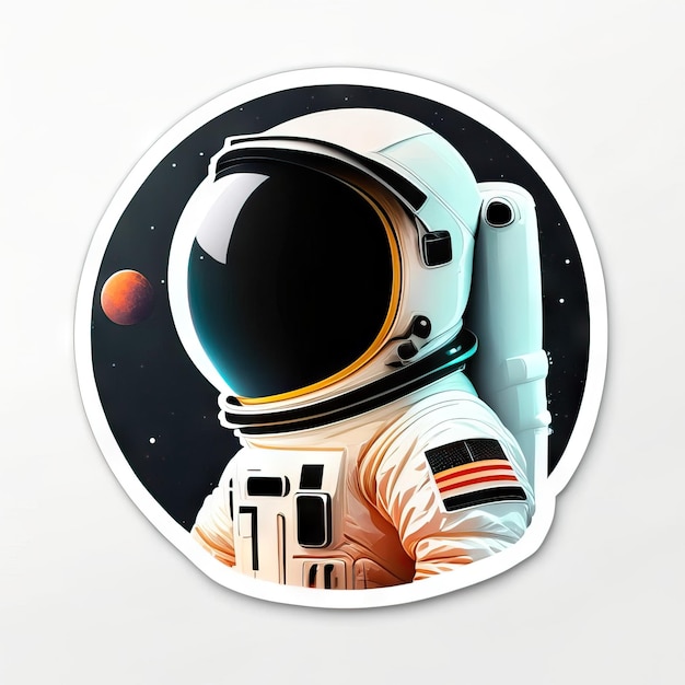 Foto astronautensticker met kleding en helm