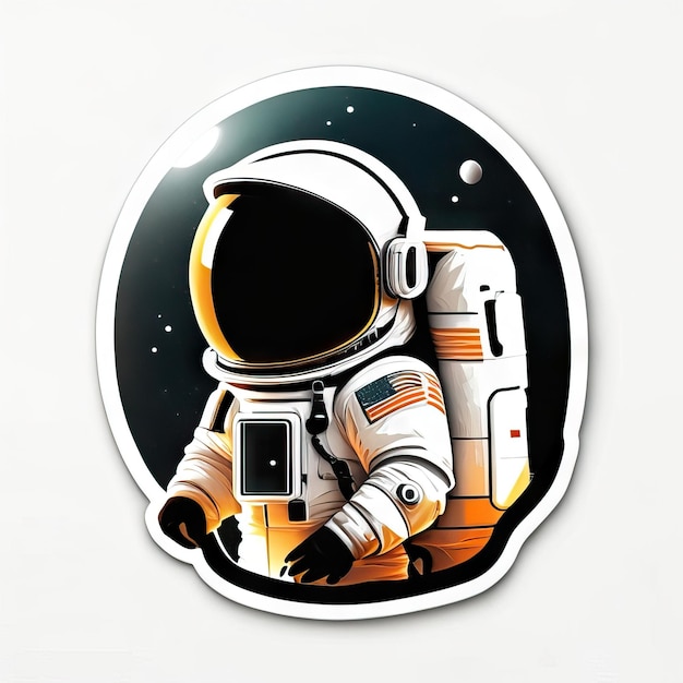 Astronautensticker met kleding en helm