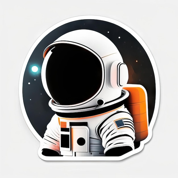 Astronautensticker met kleding en helm