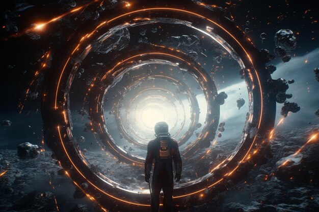 Astronauts orbiting wormholes