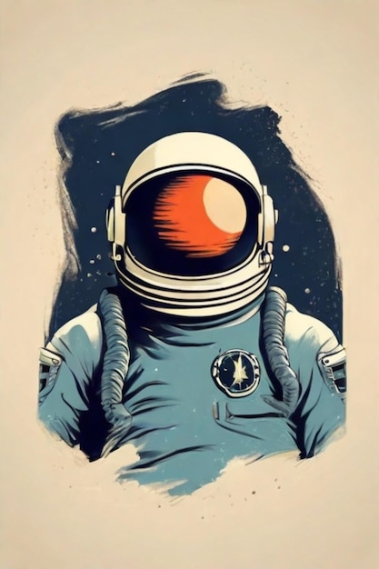 Astronauts print on a tshirt in beautiful colors