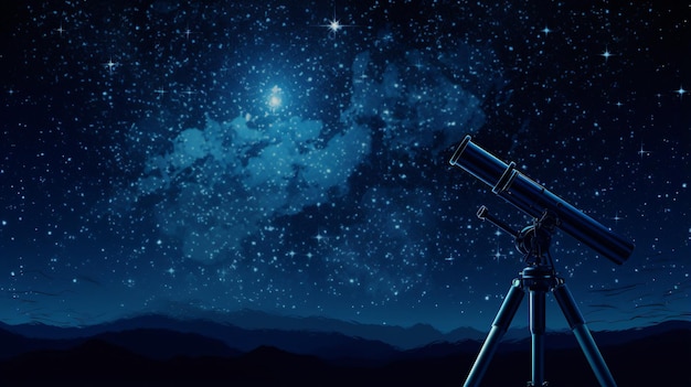 사진 천문학자 별빛 하늘 밤의 별 망원경