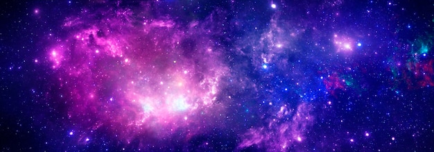 Фото Астрономический научный фон с туманностью и звездами в глубоком космосе