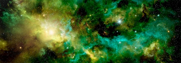 Background scientifico astronomico con una nebulosa e stelle nello spazio profondo, un universo luminoso e misterioso