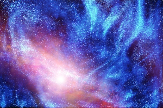 Astronomische foto van het heelal in een ver sterrenstelsel met nevels en sterren