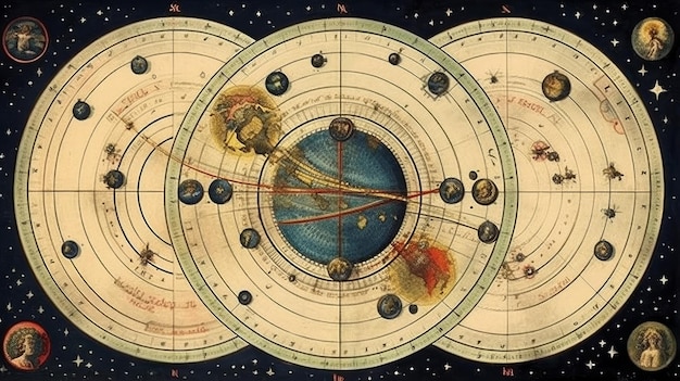 Astronomische sterren- en hemelkaarten die door astronomen zijn gegenereerd door AI