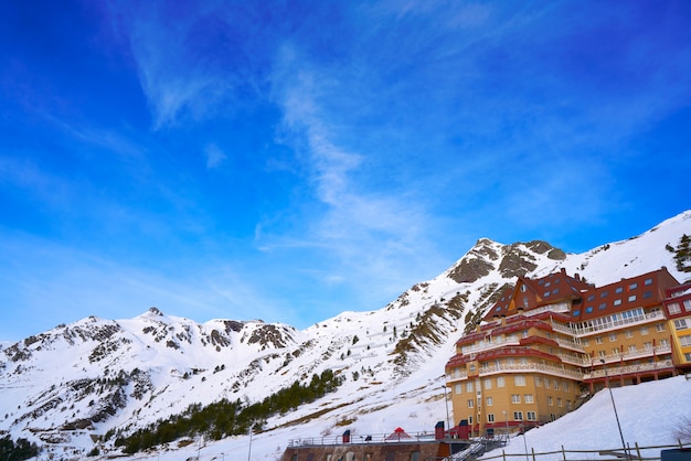 Astun ski area in Huesca on Pyrenees Spain 