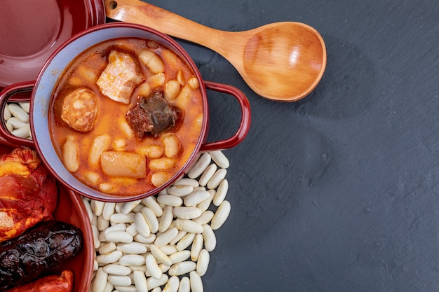  Asturian fabada, typical dish of Asturias (Spain). 