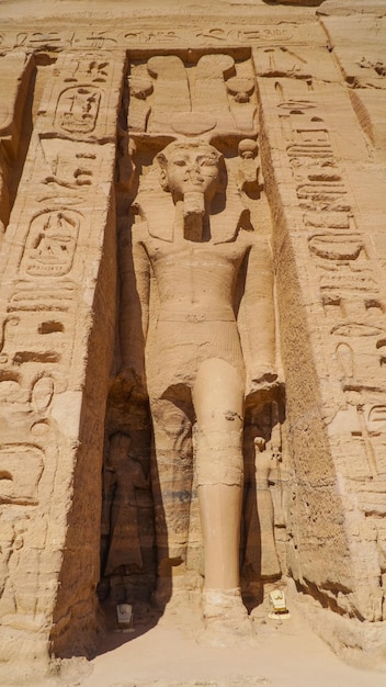 Aswan Egypt  temple of Nefertari next to the temple of Abu Simbel temple of Pharaoh Ramses II