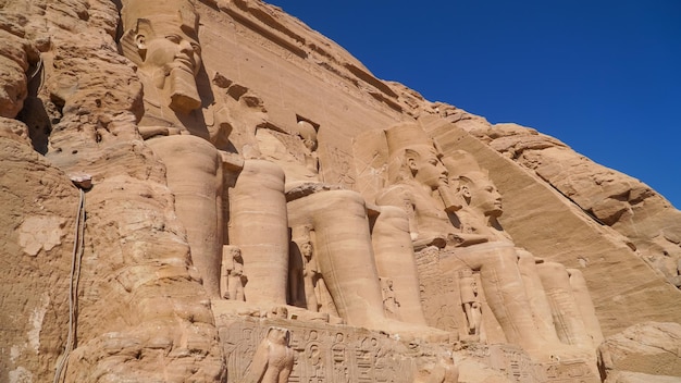 Aswan Egypte Grote Abu Simbel-tempel van farao Ramses II in het zuiden van Egypte in Nubië