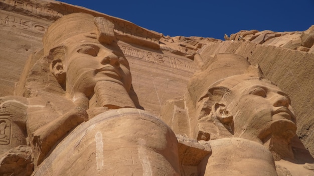 Aswan Egypte Grote Abu Simbel-tempel van farao Ramses II in het zuiden van Egypte in Nubië