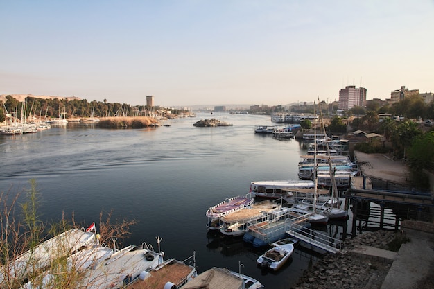 Aswan stad in Egypte aan de rivier de Nijl