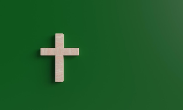 Aswoensdag kruis houten symbool teken groene achtergrond behang kopiëren ruimte christelijke religie god