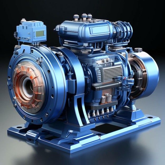 Asynchronous electric motor for pump modern chemical industrial equipment AI generated