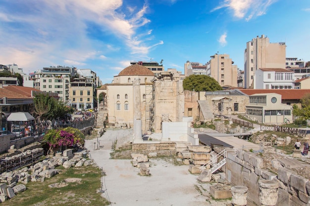 Athena Archegetis is situated west side of the Roman Agora, in Athens, Greece