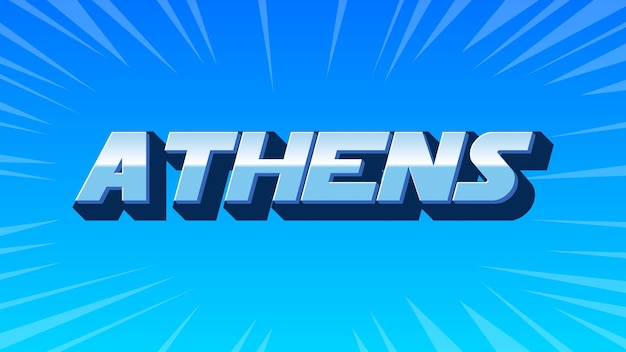 Athens 3D Blue Text