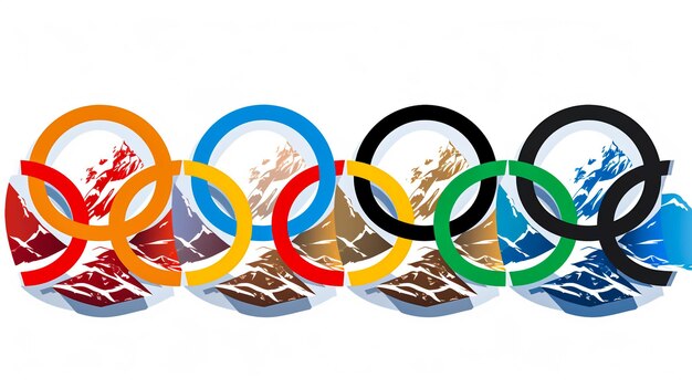 Photo athens greece november 2023 3d symbol of the olympic games isolated on white background