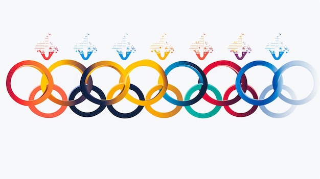 Photo athens greece november 2023 3d symbol of the olympic games isolated on white background