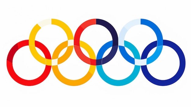 Photo athens greece november 2023 3d symbol of the olympic games isolated on white background