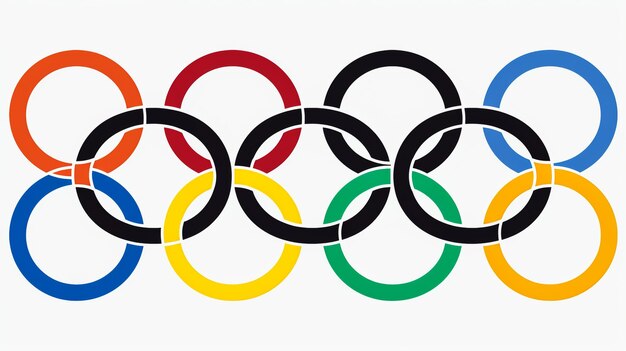 Photo athens greece november 2023 3d symbol of the olympic games isolated on white background