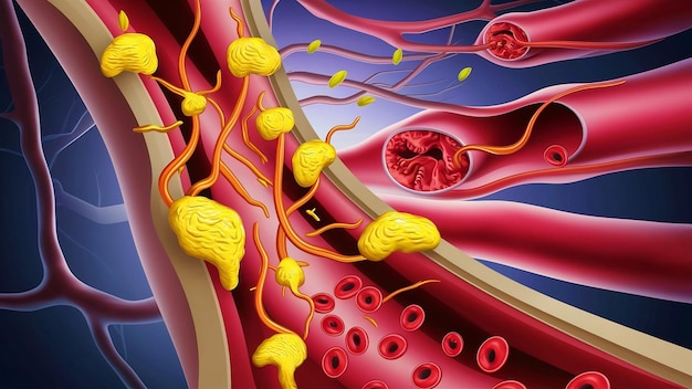 Photo atherosclerosis is an accumulation of cholesterol plaques in the walls of the arteries