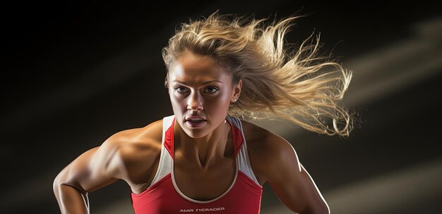 Photo an athlete on athletic course in the style of hyperrealism