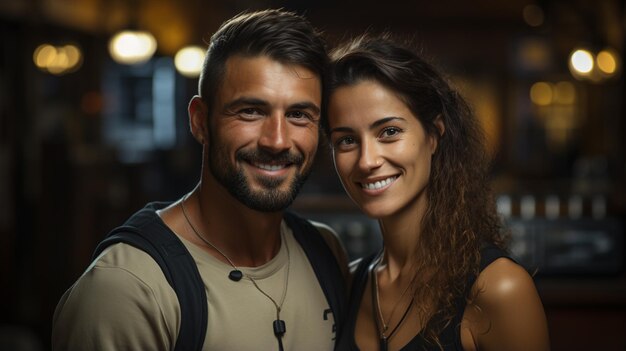 Athlete couple in the gym