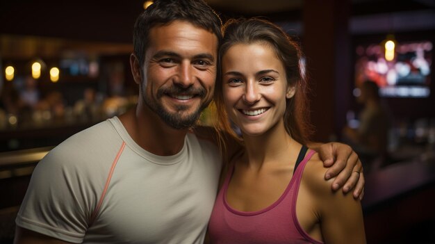 Athlete couple in the gym