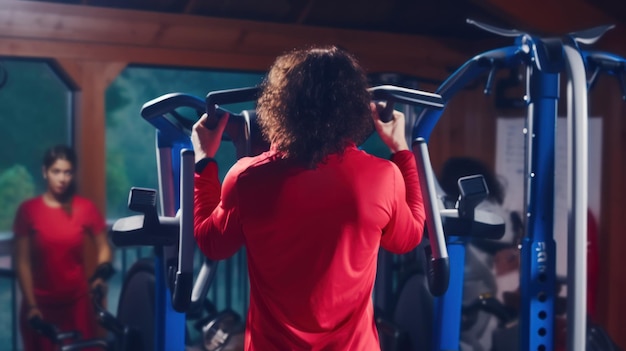 An athlete doing sports in the gym