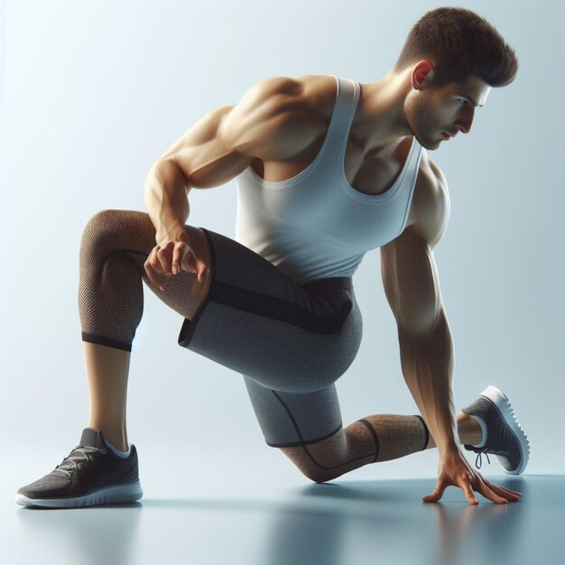 Athlete and exercise realistic photo