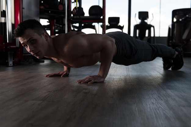 Athlete Exercising Push Ups