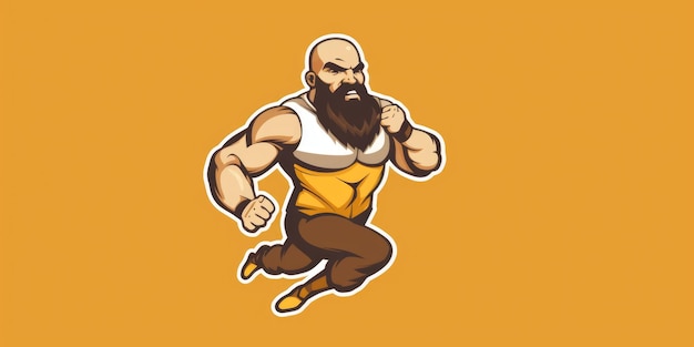 Athlete mascot for a company logo line art Generative AI