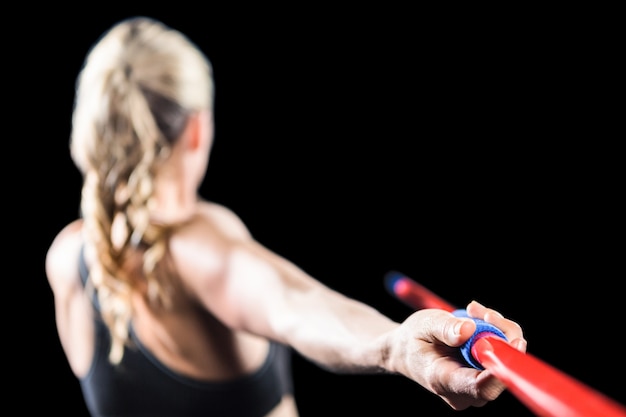 Athlete preparing to throw javelin