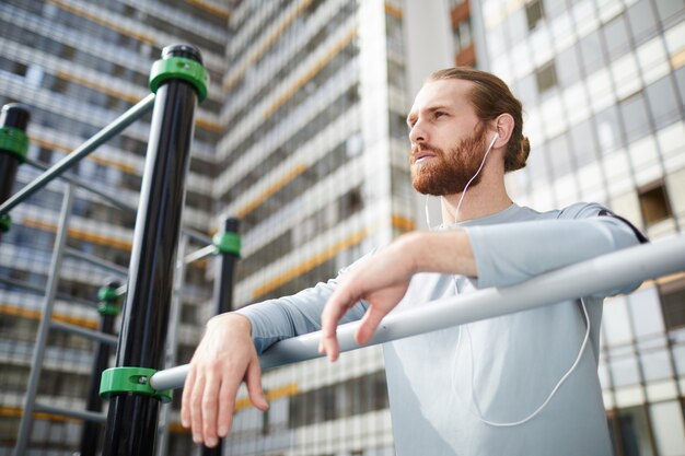 Athlete resting between training sessions