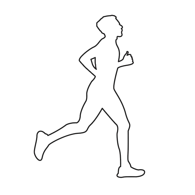 Athlete on running race silhouettes image