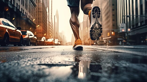 Athlete running on the track Free photo