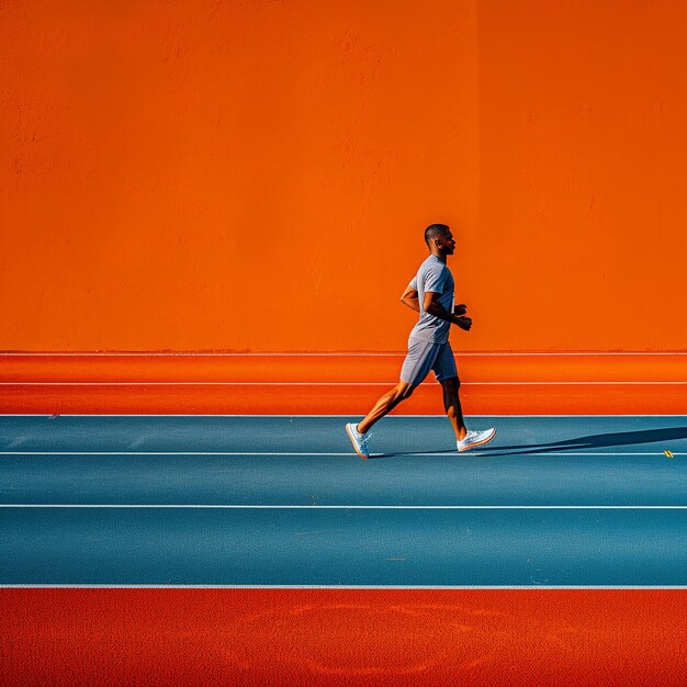 Atleta che corre su una pista