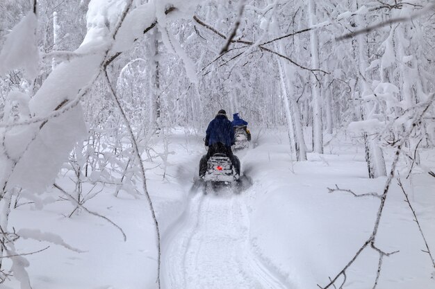 Athlete on a snowbike