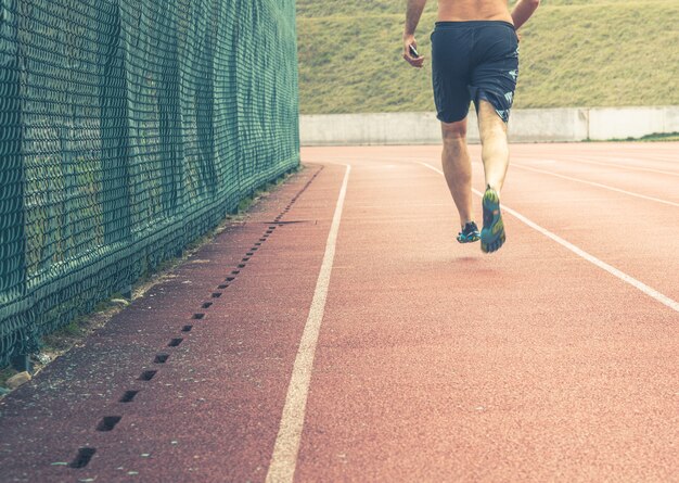 An athlete who is running on the track